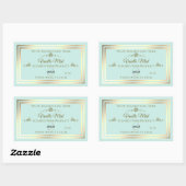 Licht Blauwgroen Product Label met Goud Lijst en L (Vel)