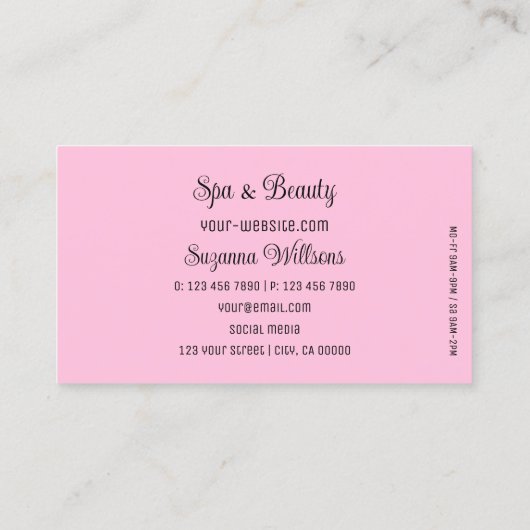 Licht Blauwgroen, roze hartverwarmend, modern, een Visitekaartje (Achterkant)