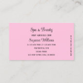 Licht Blauwgroen, roze, roze, hittekaart met Logo Visitekaartje (Achterkant)