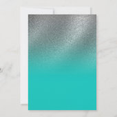 Licht Blauwgroen Silver Fine Glitter Ombre Save th Kaart (Achterkant)