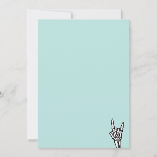 Licht Blauwgroen Slechte Twee Het Bone 2e Verjaard Kaart (Achterkant)