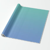 Licht Blauwgroen tot korenbloem Blauw Ombre Cadeaupapier (Uitgerold)