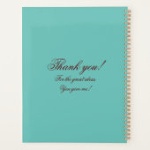 Licht Blauwgroen Turquoise Blauw Monogram Grote Id Planner (Achterkant)