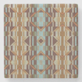 Licht Blauwgroen Turquoise Blauw Sinaasappel Bruin Stenen Onderzetter (Voorkant)