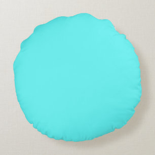 licht blauwgroene effen kleur rond kussen