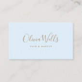 Licht Bleek Blauw handgeschreven Manuscript Social Visitekaartje (Voorkant)