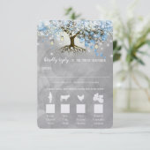 Licht Bleek Stof Blauw Hart Blad Boom Woud Rsvp (Staand voorkant)