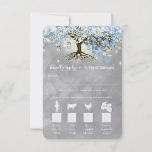 Licht Bleek Stof Blauw Hart Blad Boom Woud Rsvp Kaartje