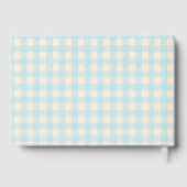 Licht Bleke baby blauw gingham plaid gecontroleerd Gastenboek (Achterkant)