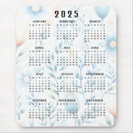 Licht Bloemen Ontwerp 2025 Kalender Mousepad Muismat
