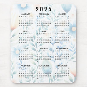 Licht Bloemen Ontwerp 2025 Kalender Mousepad Muismat