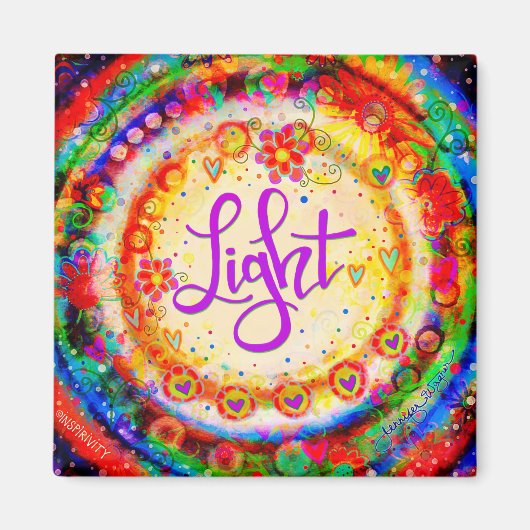 Licht  Bloemenhart Moderne Inspirivity Magneet (Voorkant)