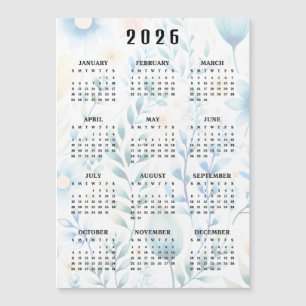 Licht bloemig ontwerp 2026 kalender magnetische ka
