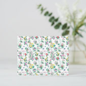 Licht bloemmotief briefkaart (Staand voorkant)