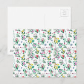 Licht bloemmotief briefkaart (Voorkant / Achterkant)