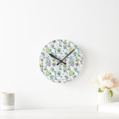 Licht Bloemmotief Ronde Klok (Huis)