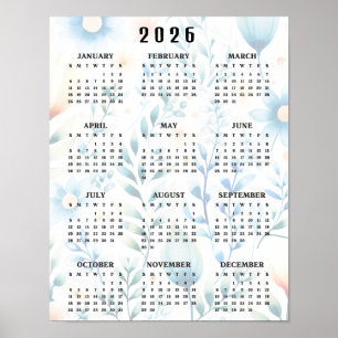 Licht bloemontwerp 20256 muurkalender poster