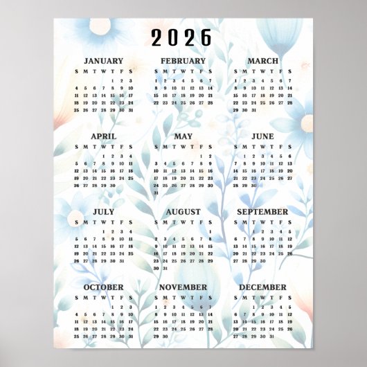 Licht bloemontwerp 20256 muurkalender poster (Voorkant)