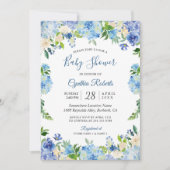 Licht Blue Hydrangea Waterverf Floral Baby shower Kaart (Voorkant)