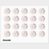 Licht Blush Bloemen Bruiloft Dank u Ronde Sticker (Vel)