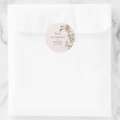 Licht Blush Bloemen Bruiloft Dank u Ronde Sticker (Tas)