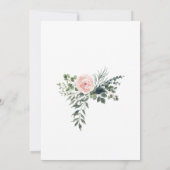Licht Blush Bloemen Terug Bruiloft Detail Kaart (Achterkant)