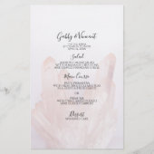 Licht Blush Pink Crystals Weddenmenu (Voorkant)