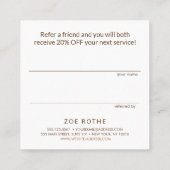 Licht Blush Pink Linen Salon Customer Reference Aanbevelingskaartje (Achterkant)