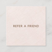 Licht Blush Pink Linen Salon Customer Reference Aanbevelingskaartje (Voorkant)