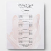 Licht Blush Roze Crystals Spa Salon Services Menu Fotoplaat (Voorkant)
