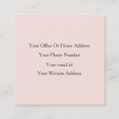 Licht Blush Roze Grijs Modern Bold Bright Classy Vierkante Visitekaartje (Achterkant)