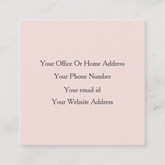 Licht Blush Roze Grijs Modern Bold Bright Classy Vierkante Visitekaartje (Achterkant)