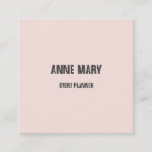 Licht Blush Roze Grijs Modern Bold Bright Classy Vierkante Visitekaartje (Voorkant)