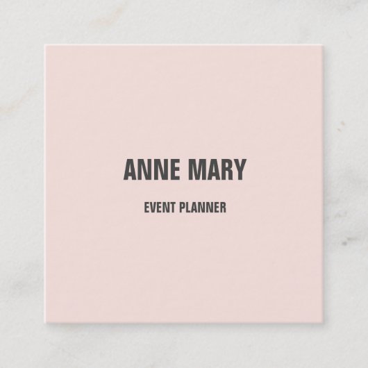 Licht Blush Roze Grijs Modern Bold Bright Classy Vierkante Visitekaartje (Voorkant)