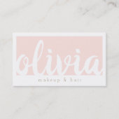 Licht Blush Roze Kalligrafie Typografie Visitekaartje (Voorkant)