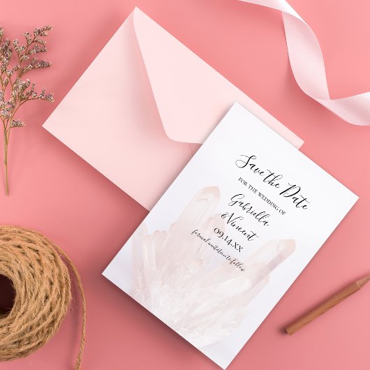 Licht Blush Roze kristallen Bieden de Datum Save The Date