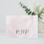 Licht Blush Roze kristallen Bindend RSVP Reply Kaa Kaartje (Staand voorkant)
