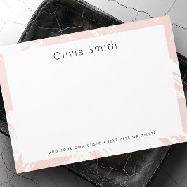 Licht blush roze penseelstreken briefpapier notitiekaartje