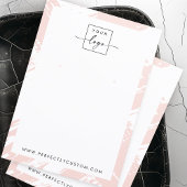 Licht blush roze penseelstreken oorbel display kaa visitekaartje