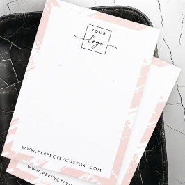 Licht blush roze penseelstreken oorbel display kaa visitekaartje