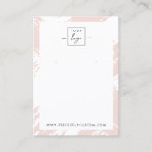 Licht blush roze penseelstreken oorbel display kaa visitekaartje (Voorkant)