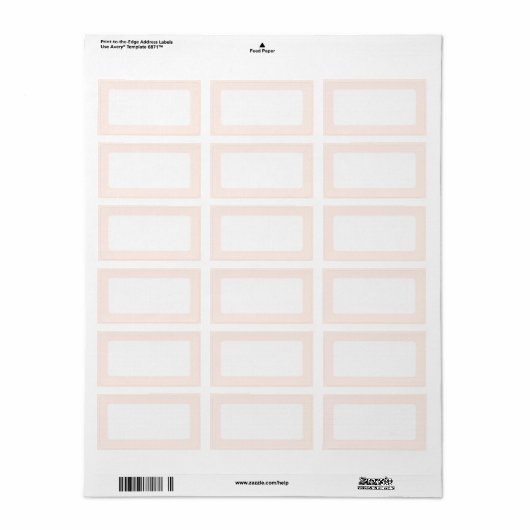 Licht blush roze rand blanco etiket (Full Sheet)