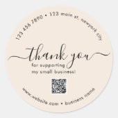 Licht Boho Custom Bedankt Stickers met QR-code (Voorkant)