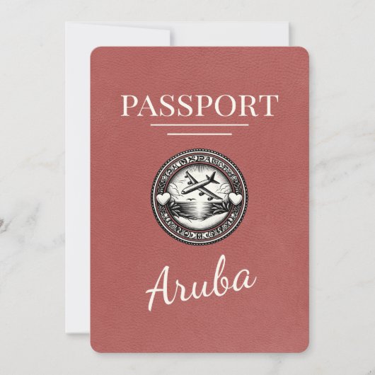 Licht Bourgogne Aruba Paspoort Bewaar de datum Save The Date (Voorkant)
