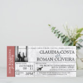 Licht Bourgogne Brazilië Bruiloft Boarding Pass (Staand voorkant)