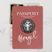 Licht Bourgogne Brazilië paspoort Bewaar de datum Save The Date (Voorkant / Achterkant)