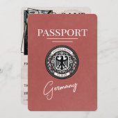 Licht Bourgogne Duitsland paspoort Bewaar de datum Save The Date (Voorkant / Achterkant)