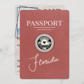 Licht Bourgogne Florida Passport Bewaar de datum Save The Date (Voorkant / Achterkant)