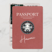 Licht Bourgogne Hawaii Passport Bewaar de datum Save The Date (Voorkant / Achterkant)