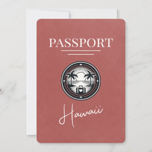 Licht Bourgogne Hawaii Passport Bewaar de datum Save The Date (Voorkant)